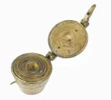 1867 Bronz lat készlet, 7 részes, jelzett, datált, hitelesített, d: 5,5 cm