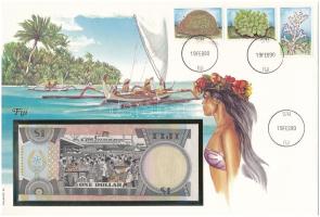 Fidzsi-szigetek 1987. 1$ borítékban, alkalmi bélyeggel és bélyegzéssel T:UNC
Fiji 1987. 1 Dollar in...