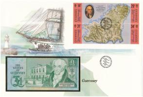 Guernsey 1980-1989. 1P felbélyegzett borítékban, bélyegzéssel T:UNC
Guernsey 1980-1989. 1 Pound in ...