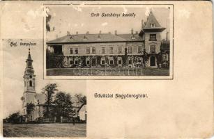 1943 Nagydorog, Református templom, Gróf Széchenyi kastély. Lévai Nándor kiadása (felületi sérülés /...