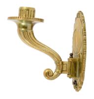 Szecessziós bronz fali gyertyatartó pár, 13x15 cm
