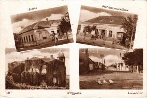1950 Nagylózs, Lózs (Sopron megye); Iskola, Földmívesszövetkezet, Báró Solymosy kastély, utca részle...