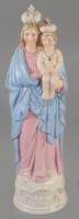 Mária a kisdeddel porcelán asztali kegyszobor, kis kopással, m: 32,5 cm