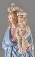 Mária a kisdeddel porcelán asztali kegyszobor, kis kopással, m: 32,5 cm