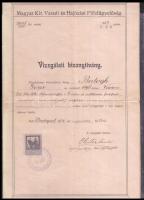 1921 Benzinmotoros sport-csónakvezető bizonyítvány