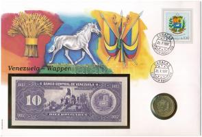 Venezuela 1995. 10B + 1989. 2B Cu borítékban, bélyeggel, bélyegzéssel, német nyelvű leírással T:UNC,...