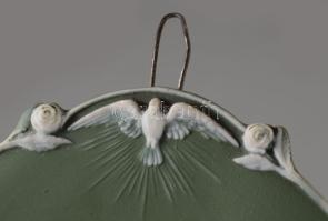 A szent család biszkvit porcelán falidísz, jelzés nélkül, hibátlan, 19,5x14 cm