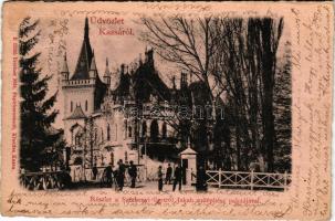 1903 Kassa, Kosice; Részlet a Széchenyi ligetből, Jakab műépítész palotájával. Breitner Mór kiadása ...