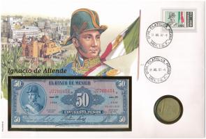 Mexikó 1985. 200P Cu-Ni "A függetlenség 175. évfordulója" + 1959. 50P "Ignacio Allend...