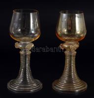 cca 1880-1900, 2 darab römer pohár, m: 17 cm