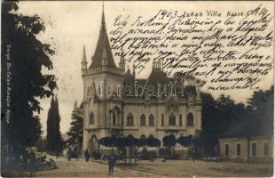 1903 Kassa, Kosice; Jakab villa, Richter Ferencz Széchenyi szálloda, piac. Varga Bertalan kiadása / ...