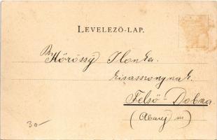 1899 Kassa, Kosice; Kossuth Lajos utca, üzletek. Varga Bertalan kiadása / street, shops (fl)