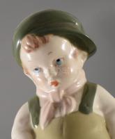 Fiú könyvvel porcelán figura, hibátlan, m: 16 cm