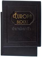 "Europa Block" barna, műbőr, négygyűrűs album, 15db osztás nélküli berakólappal, tokkal. H...