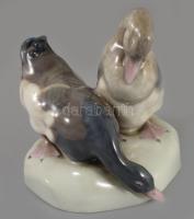 B. Bloch &amp; Co. / Eichwald porcelán kacsapár figura, jelzett, hibátlan, m: 15 cm