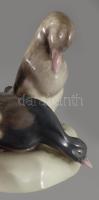 B. Bloch &amp; Co. / Eichwald porcelán kacsapár figura, jelzett, hibátlan, m: 15 cm