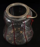 Antik kekszes edény, fedél nélkül, m: 16 cm