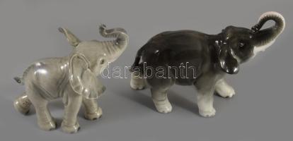 2 darab elefánt figura, egyik Goebel, hibátlan, h: 10,5 cm