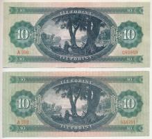 1969. 10Ft (2x) alapnyomatban színváltozat T:F szép papír
Adamo F7