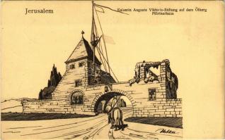 1917 Jerusalem, Kaiserin Auguste Viktoria-Stiftung auf dem Ölberg. Pförtnerhaus. J. Benzinger / Augu...