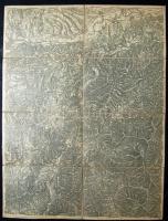 1879 Eperjes és Göllnitz területek vászontérképe 39x51 cm