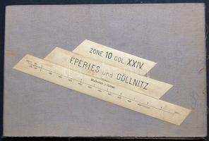 1879 Eperjes és Göllnitz területek vászontérképe 39x51 cm