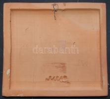 Tűzzománc fali csempe, jelzett 20x18cm/glazed tile enamelled