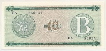 Kuba DN (1985.) 10P "B" deviza tanúsítvány T:UNC
Cuba ND (1985.) 10 Pesos "B" F...
