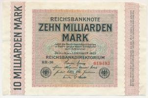 Német Birodalom / Weimari Köztársaság 1923. 10.000.000.000M "019493" T:F kis szakadás, vág...