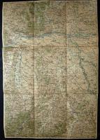 1889 Komárom és a környező területek vászontérképe térképe 39x51 cm