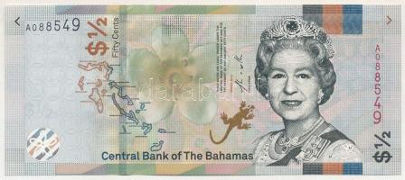 Bahamák 2019. 1/2$ "A088549" T:AU hullámos papír
Bahamas 2019. 50 Cents "A088549&quo...