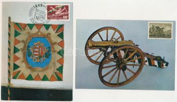 12 db MODERN képeslap: 1848-1973 Nemzetközi Bélyegkiállítás bélyegzővel / 12 modern postcards with I...