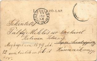 1899 Kassa, Kosice; katonai alreáliskola. Varga Bertalan kiadása / military school (lyuk / pinhole)