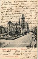 1902 Kassa, Kosice; Kassai dóm a parkkal. Egy és kétkoronás áruház kiadása / dom with park