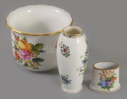 3 db Herendi porcelán tárgy. kézzel festett, jelzett, hibátlanok 4-10 cm