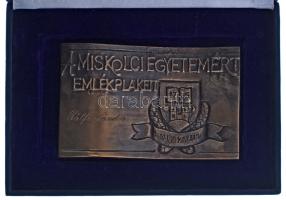 DN "Miskolci Egyetemért emlékplakett -1735" egyoldalas öntött bronz emlékplakett "Pál...