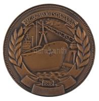 1960-1970 k. "Magyar Hajó és Darugyár 1835" egyoldalas bronz emlékérem tokban (60mm) T:AU