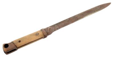 Mannlicher M1895 bajonett, hiányos (hárítóvas nélkül), h: 35,5 cm