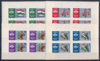 1961 Nemzetközi Bélyegkiállítás, Budapest vágott kisívsor sorszám nélkül (35.000)