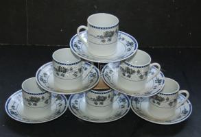 12 db-os modern kínai porcelán kávéskészlet: 6 db csésze + 6 db kistányér
