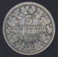 Német Államok / Baden 1844. 3Kr Ag T:3+