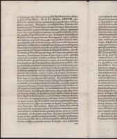 1735 XII. Kelemen pápa körlevele, latin nyelven, az utolsó oldalon kézzel írt hitelesítő feljegyzéss...