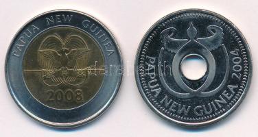 Pápua Új-Guinea 2004. 1K Ni borítású acél + 2008. 2K bimetál T:AU
Papua New Guinea 2004. 1 Kina Ni ...