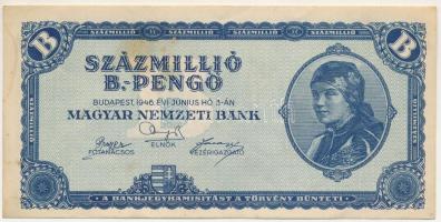 1946. 100.000.000BP T:F fo.
Hungary 1946. 100.000.000 B.-Pengő (Billion Pengő) C:F spotted
Adamo P...