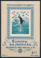1963 Műkorcsolya és jégtánc EB vágott blokk (16.000)