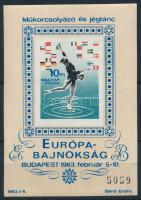 1963 Műkorcsolya és jégtánc EB vágott blokk (16.000)