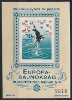 1963 Műkorcsolya és jégtánc EB vágott blokk (16.000)