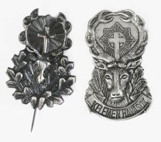 Kelemen-havasok (Muntii Calimani), Erdély, fém túrabot jelvény + vadász kitűző szarvas motívummal, 1...