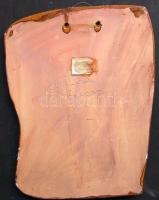 Karcag jelzéssel ellátott madarat ábrázoló kerámia fali dísz 21x27 cm