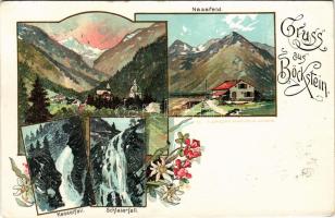 Böckstein (Bad Gastein), Nassfeld, Kesselfall, Schleierfall. C. Jurischek Kunstverlag / view, waterf...